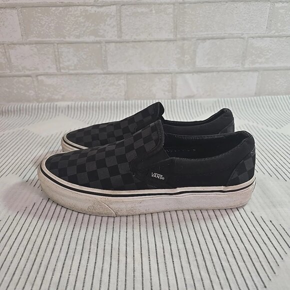 VANS Gray & Black Classic Checkerboard Slip on Sneakers Women's 7.5 Men's 6 - Picture 7 of 12